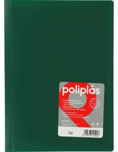 CARPETA Fº 10 FUNDAS SOLDADAS OPACAS VERDE POLIPLAS